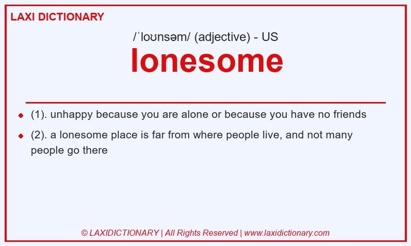Definition lonesome in American English