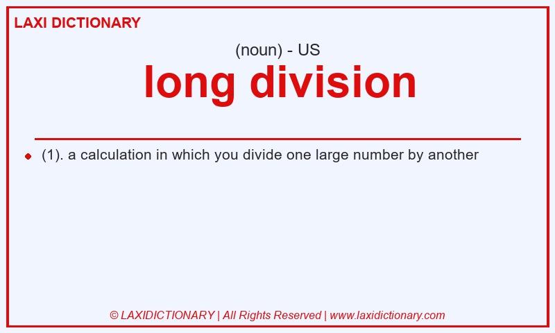 Definition long division in American English
