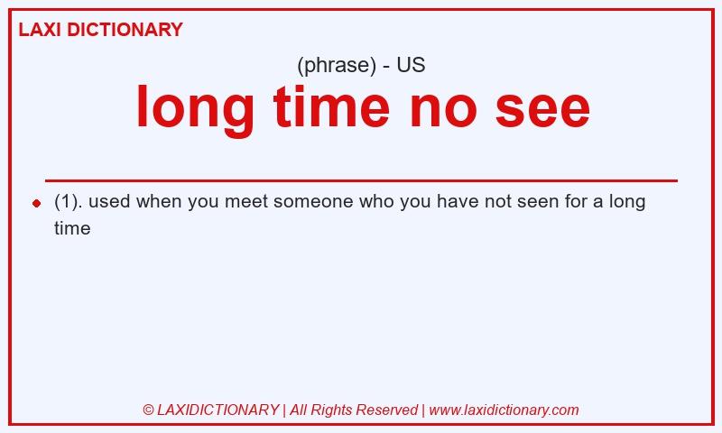 Definition long time no see in American English
