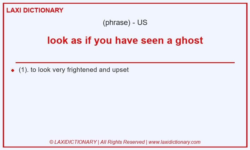 Definition look as if you have seen a ghost in American English