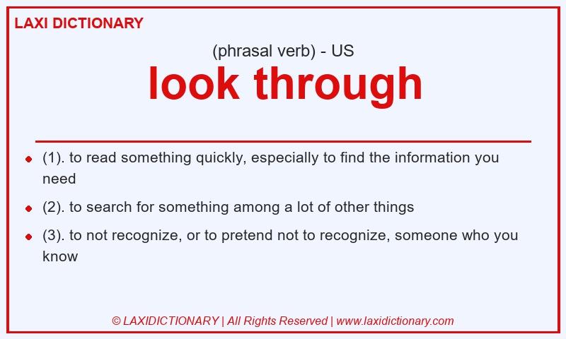 Definition look through in American English
