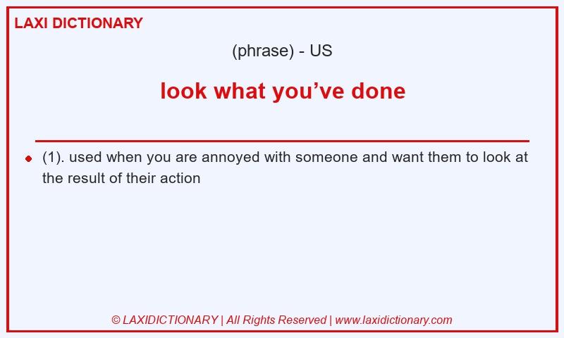 Definition look what you’ve done in American English