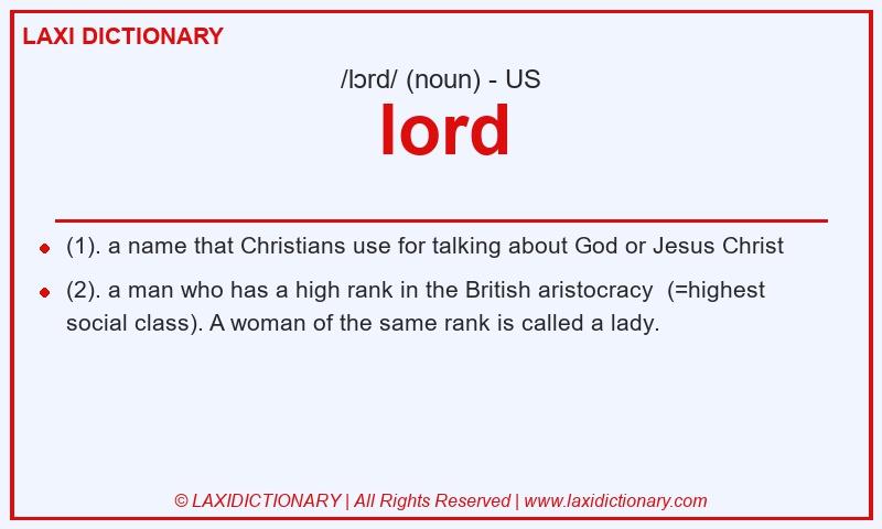 Definition lord in American English