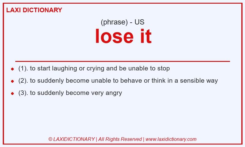 Definition lose it in American English