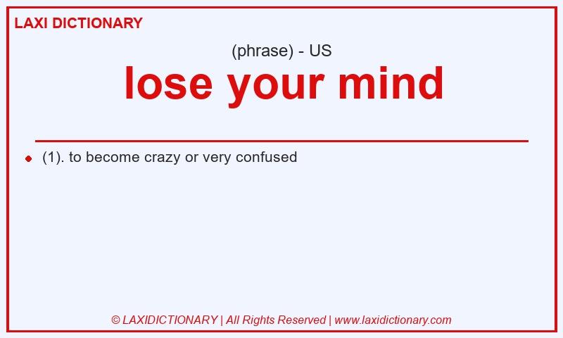 Definition lose your mind in American English