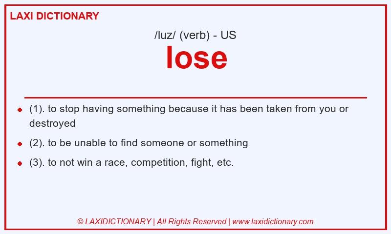 Definition lose in American English