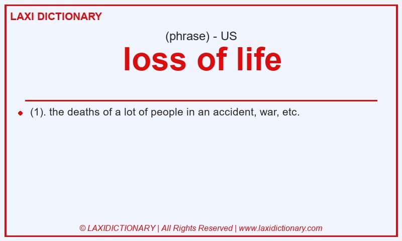 Definition loss of life in American English