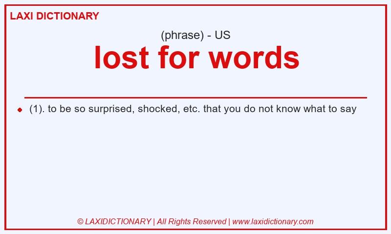 Definition lost for words in American English