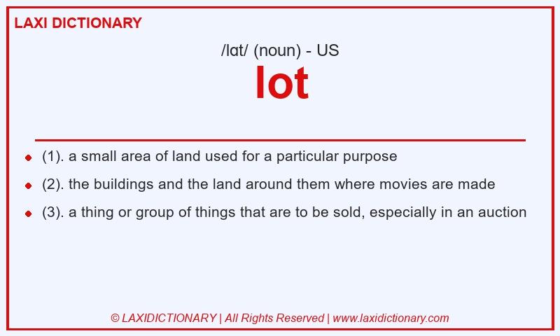 Definition lot in American English