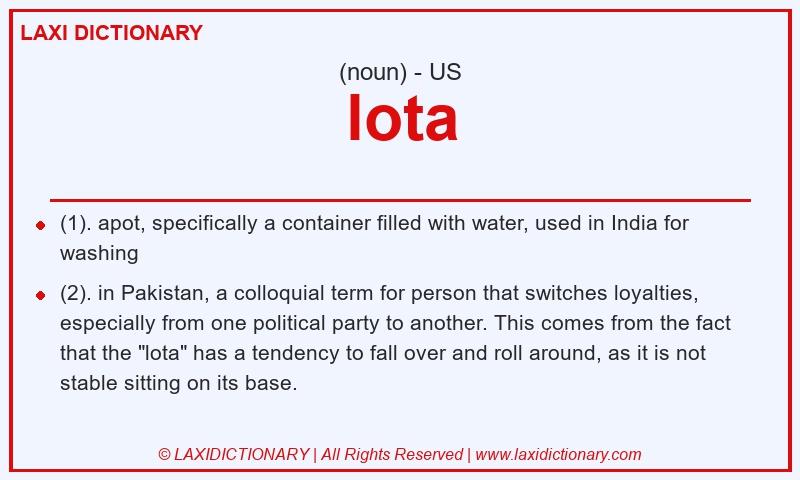 Definition lota in American English