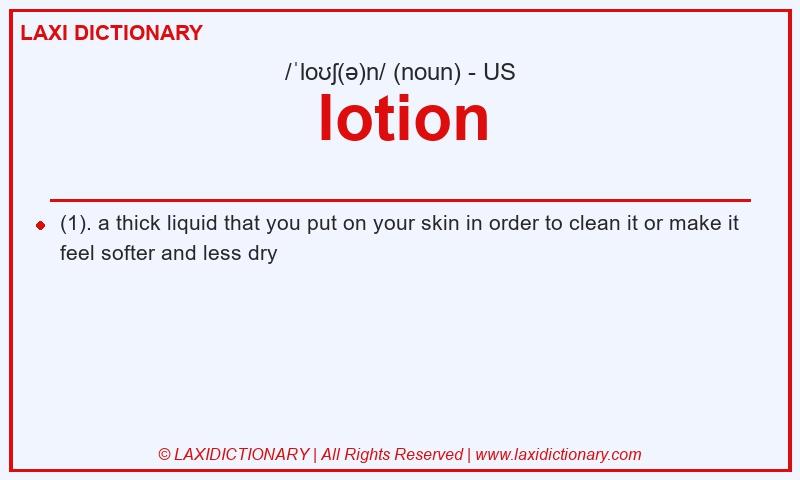 Definition lotion in American English