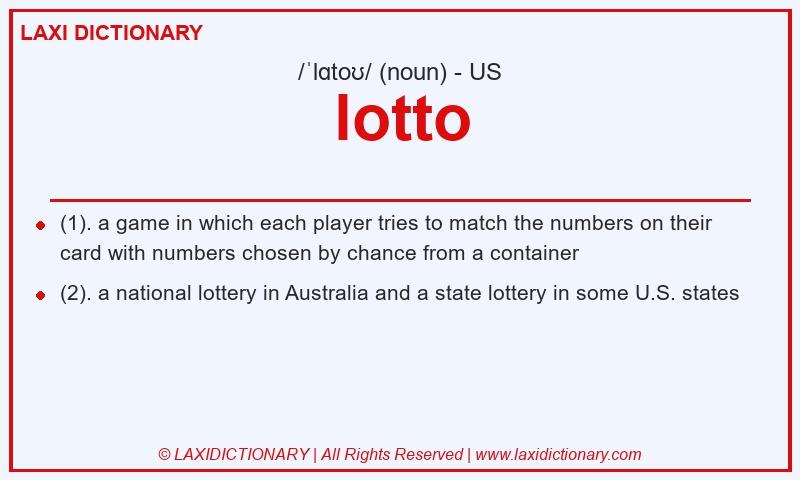 Definition lotto in American English