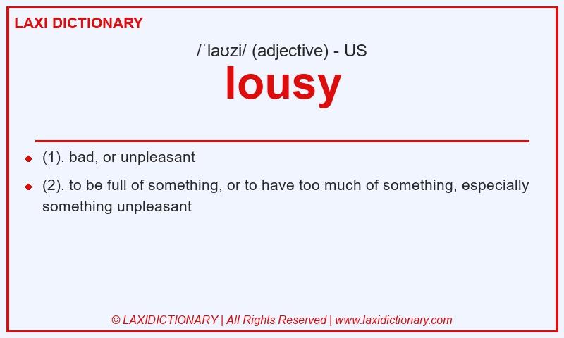 Definition lousy in American English