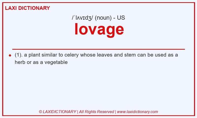 Definition lovage in American English