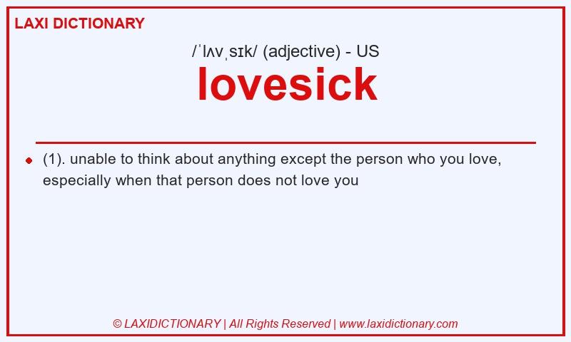 Definition lovesick in American English