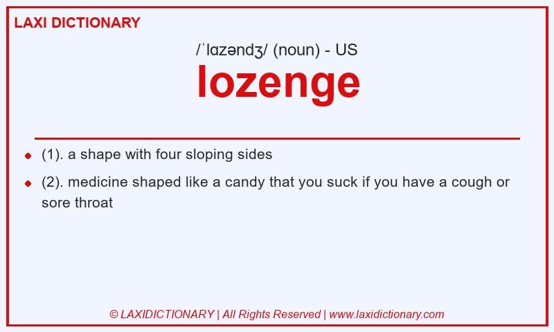 Definition lozenge in American English