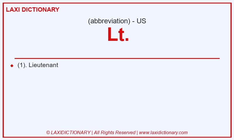 Definition Lt. in American English