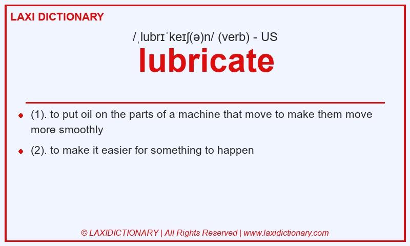Definition lubricate in American English