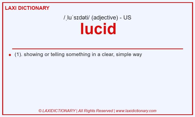 Definition lucid in American English