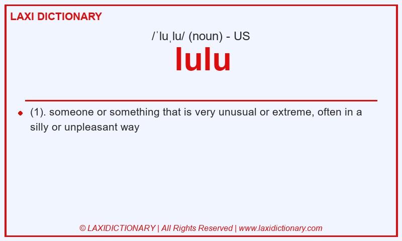 Definition lulu in American English