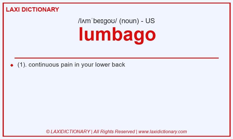 Definition lumbago in American English