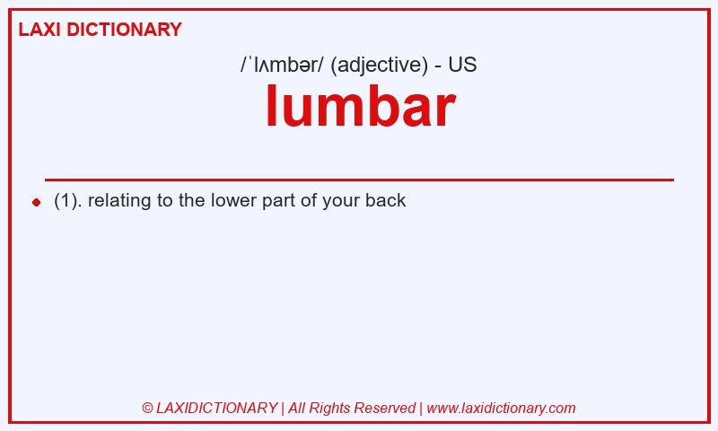 Definition lumbar in American English