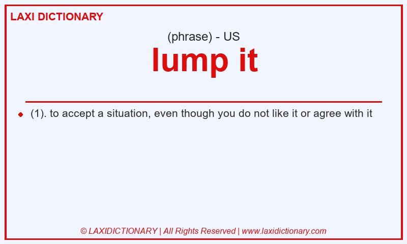 Definition lump it in American English