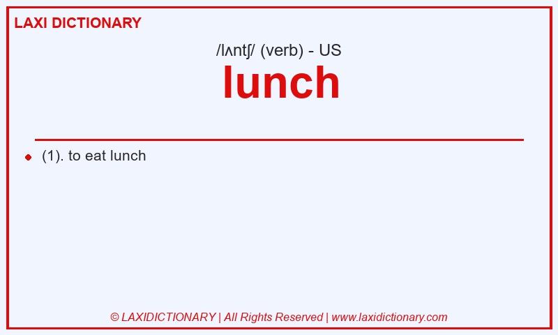 Definition lunch in American English
