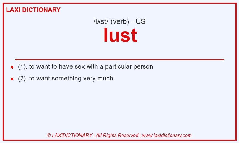 Definition lust in American English