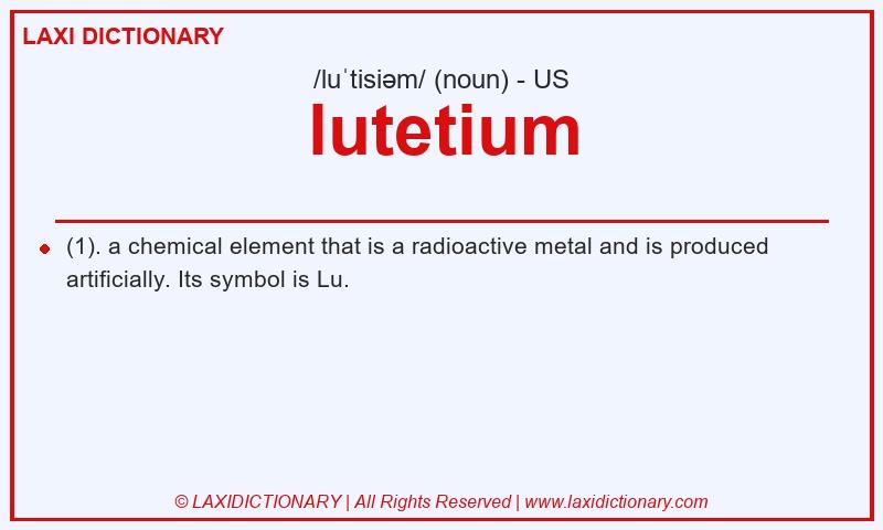 Definition lutetium in American English