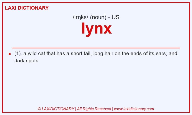 Definition lynx in American English