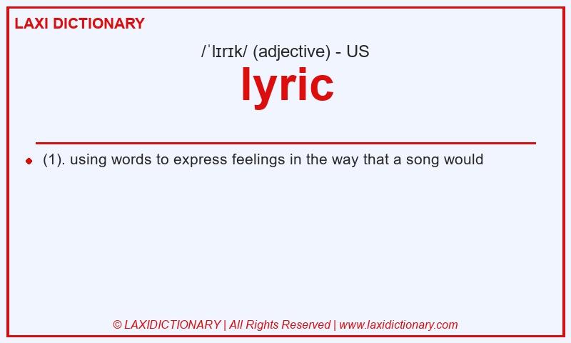Definition lyric in American English