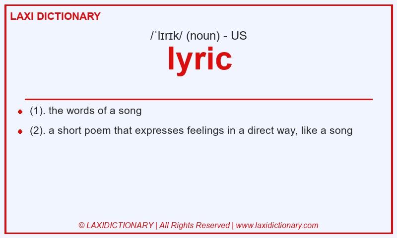Definition lyric in American English