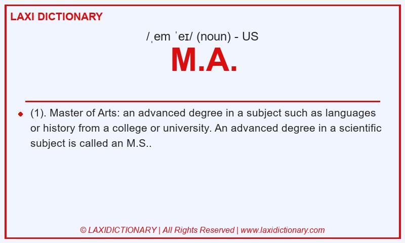 Definition M.A. in American English