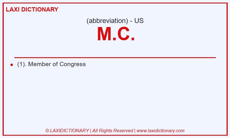 Definition M.C. in American English