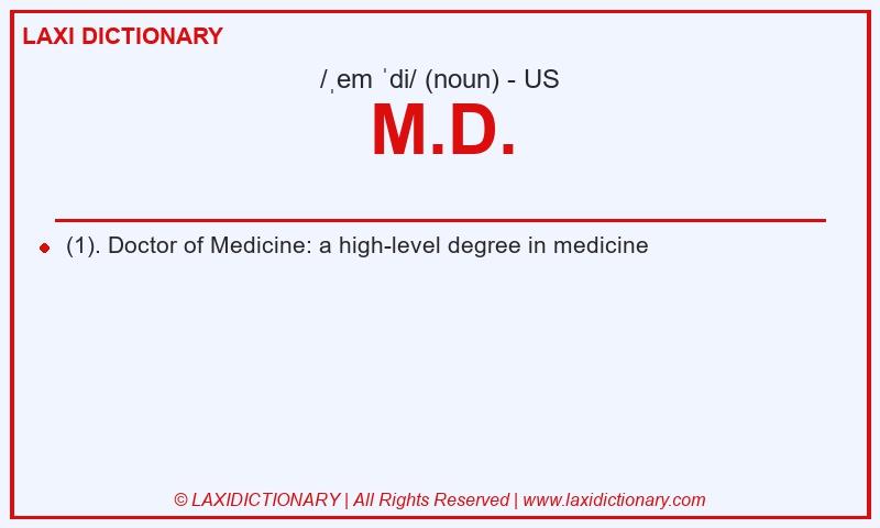 Definition M.D. in American English