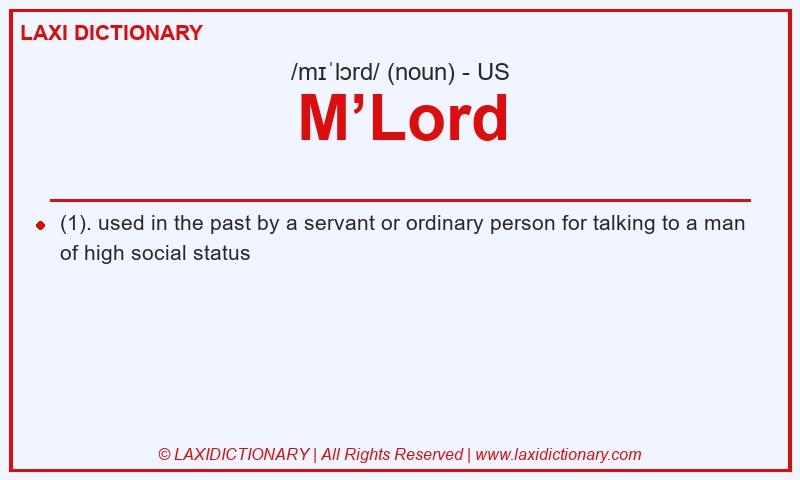 Definition M’Lord in American English