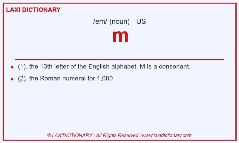 Definition m in American English
