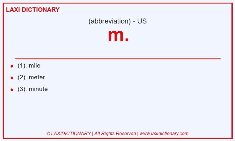 Definition m. in American English