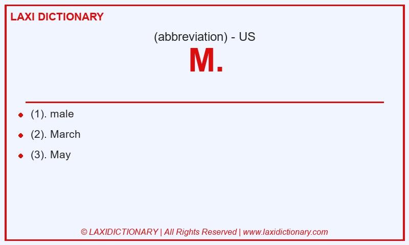 Definition M. in American English