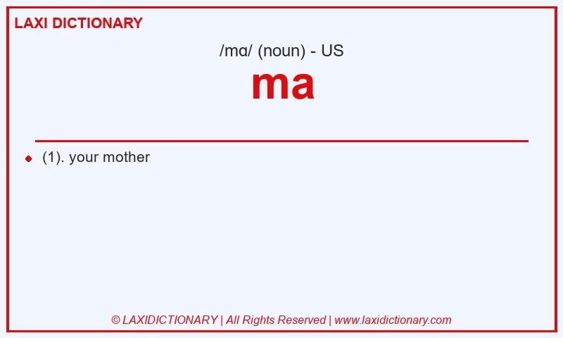 Definition ma in American English