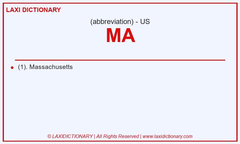 Definition MA in American English