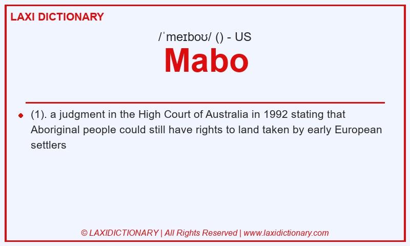 Definition Mabo in American English