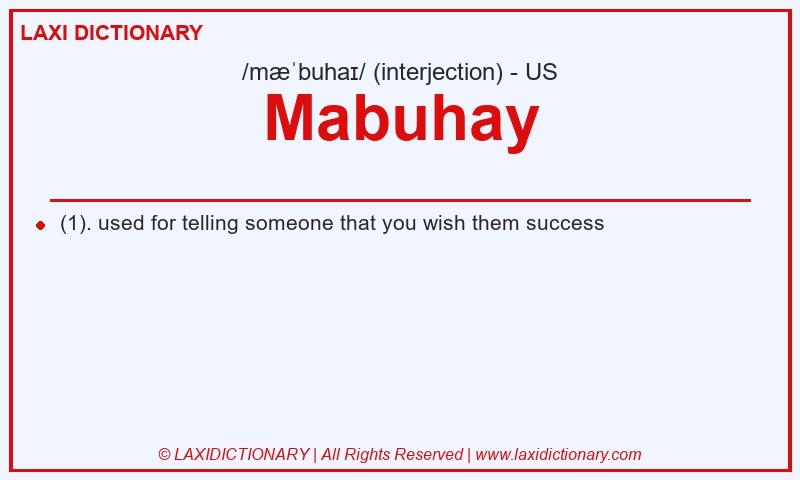 Definition Mabuhay in American English