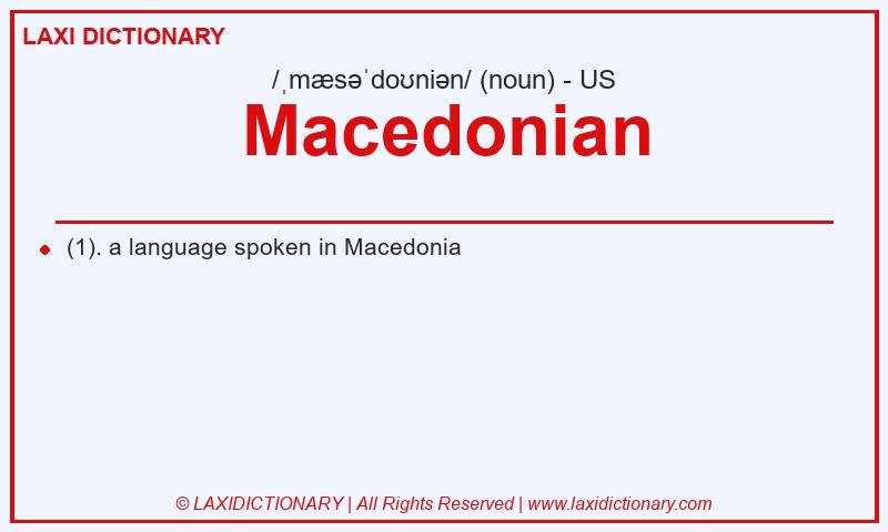 Definition Macedonian in American English