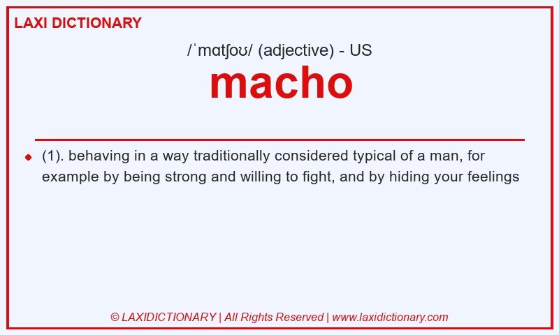 Definition macho in American English