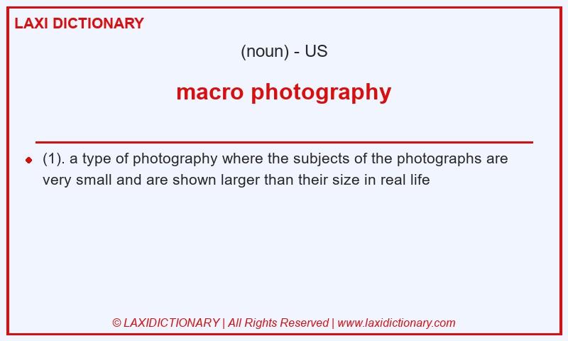 Definition macro photography in American English