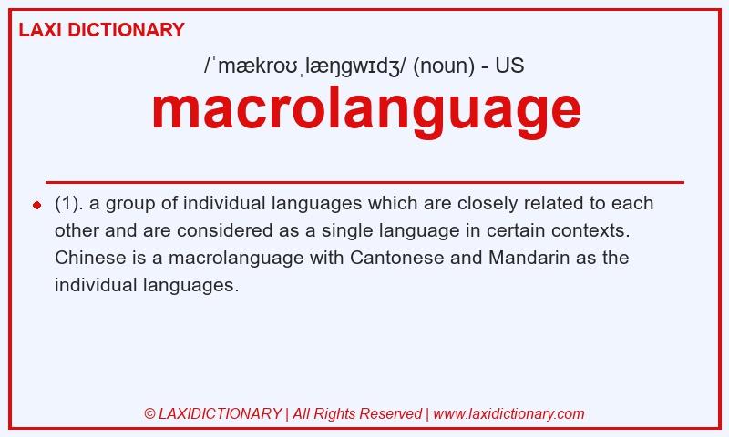 Definition macrolanguage in American English