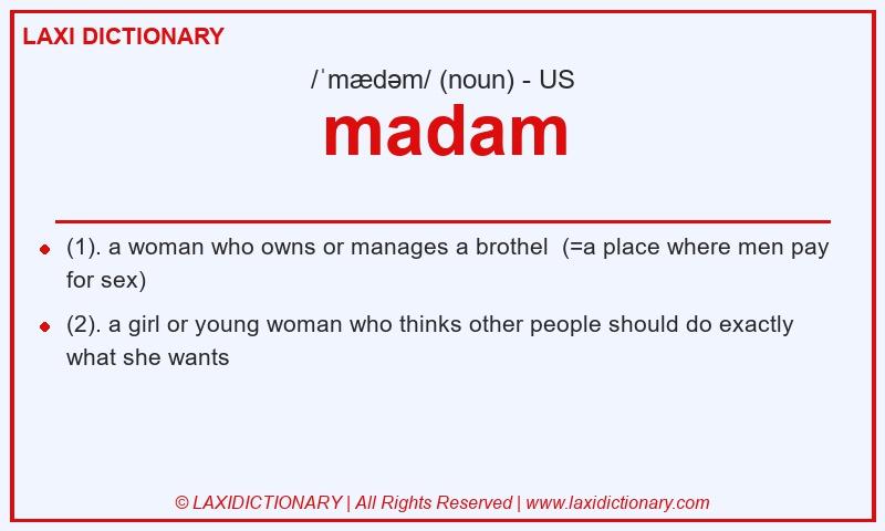 Definition madam in American English