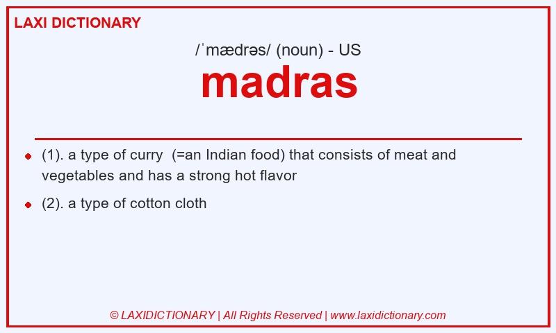 Definition madras in American English